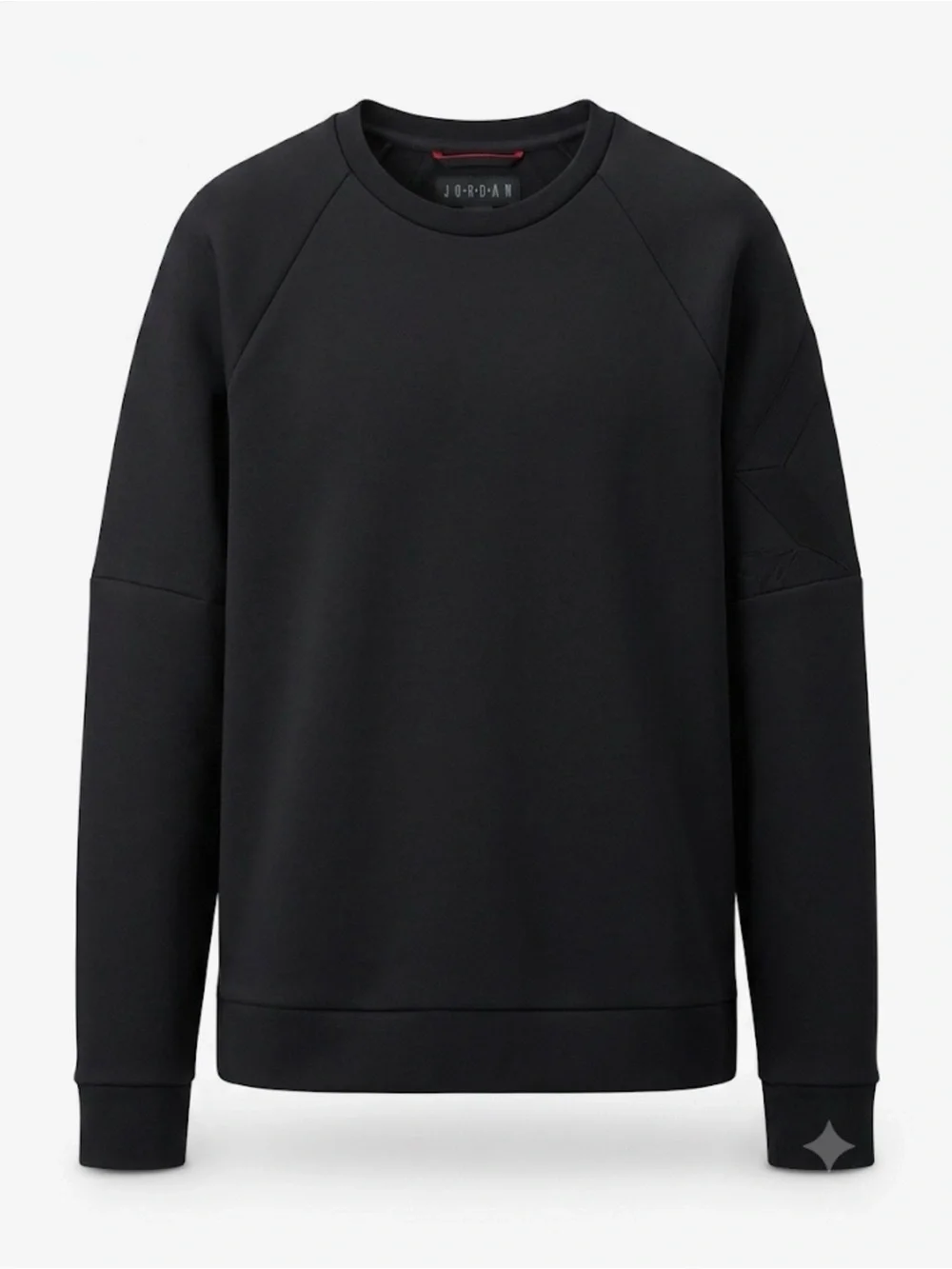 Jordan Sportswear Flight Tech Shield Crewneck Sweatshirt in black.